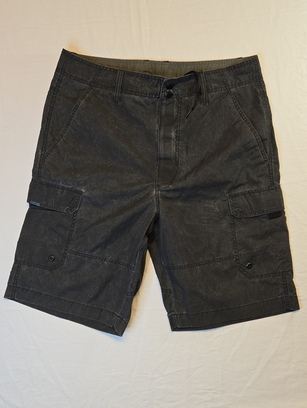 Diesel Men's Black Washed Cargo Beachwear Shorts